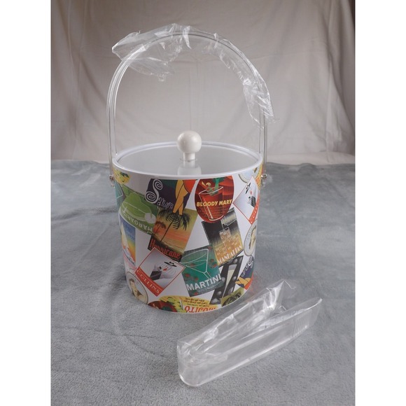 Retro Barware Ice Bucket Vintage 2003 New (other) Cocktails Multicolor Party Fun - Picture 6 of 16